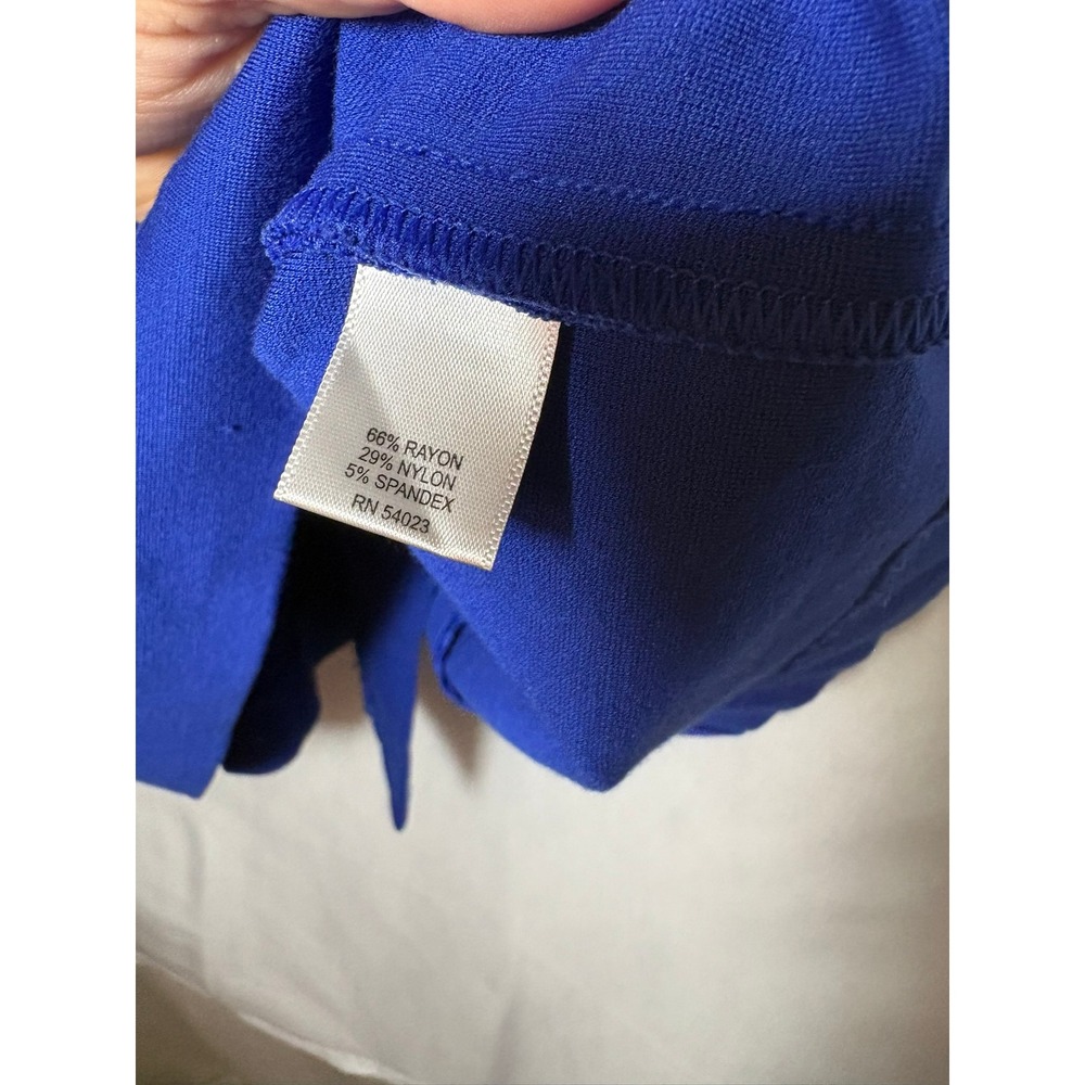 Banana Republic Royal Blue Peplum Sheath Dress Cap Sleeve Ponte Knit Sz 4 - Picture 7 of 10
